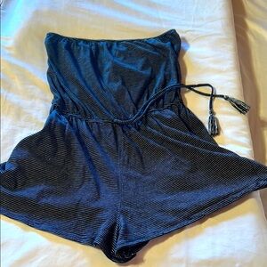 Mossimo Striped strapless black Romper